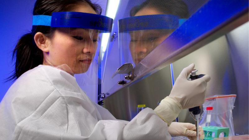 female student in a laboratory